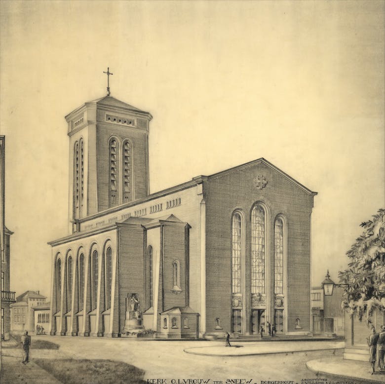 Onze-Lieve-Vrouw-ter-Sneeuwkerk in Borgerhout i.s.m. Jos Willems, 1949