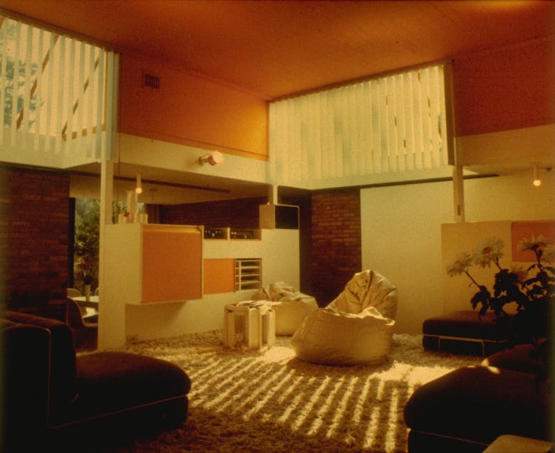 Lou Jansen, interieur van de woning Van Rompay in Beerse, circa 1975