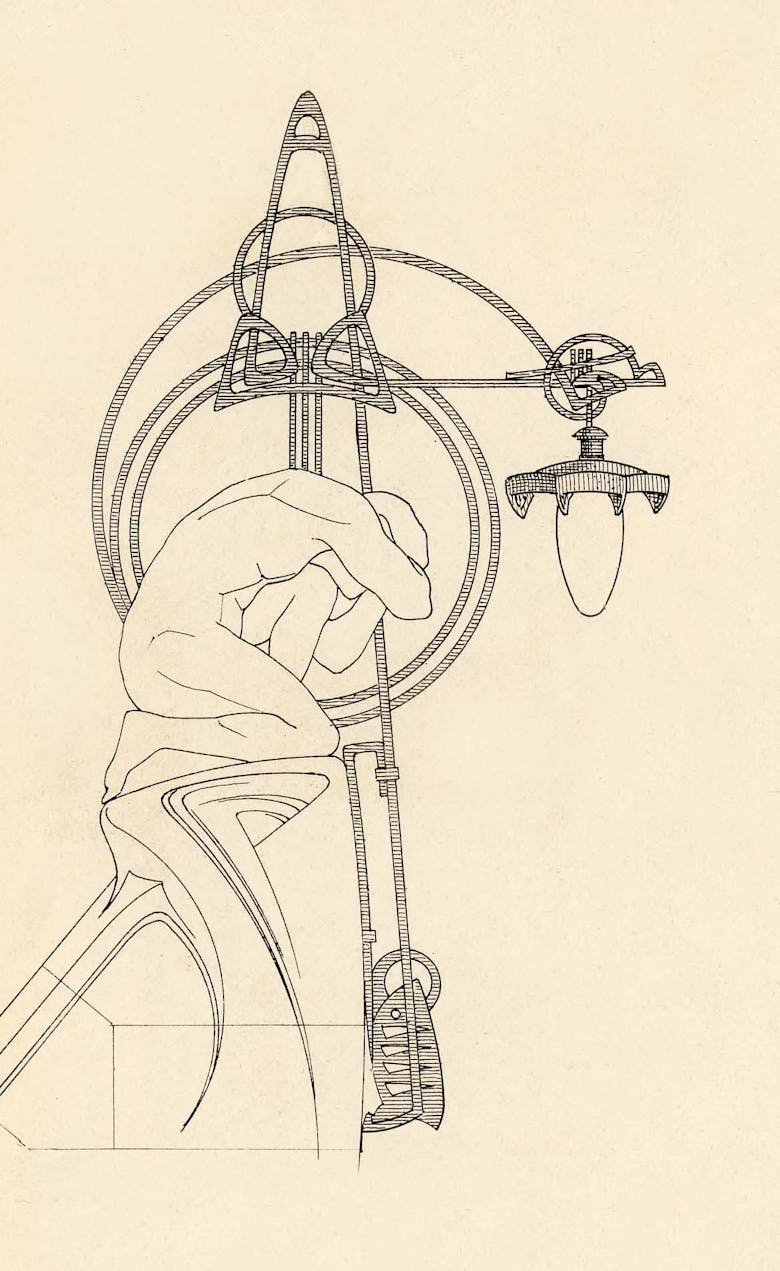 Jan Van Asperen, lichtsculptuur voor het volkshuis Help u Zelve in Antwerpen, 1908
