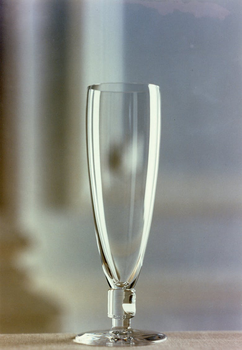 Palladio glassware, four crystal glasses in collaboration with Val Saint Lambert, 1996