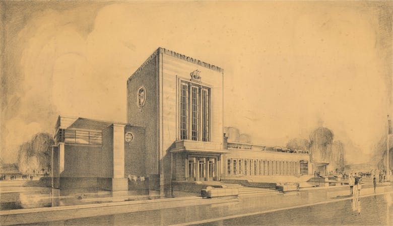 Grootwarenhuis L'Innovation, winnend ontwerp voor de Prijs van Rome, 1933