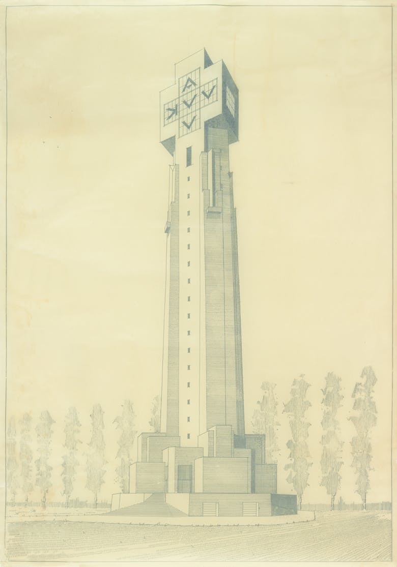 Robert Van Averbeke, de nieuwe IJzertoren in Diksmuide, jaren 1950