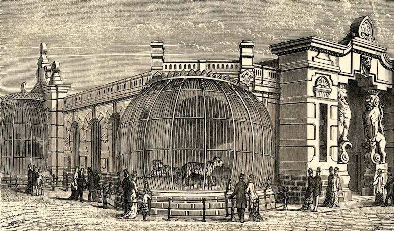Charles Servais, roofdierengebouw of Leeuwenpaleis, 1876
