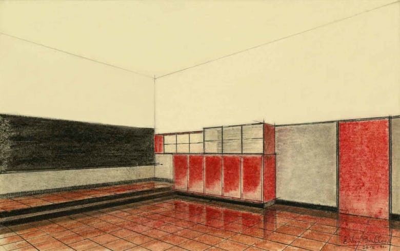 Eduard Van Ballaer, ontwerp klaslokaal, 1931