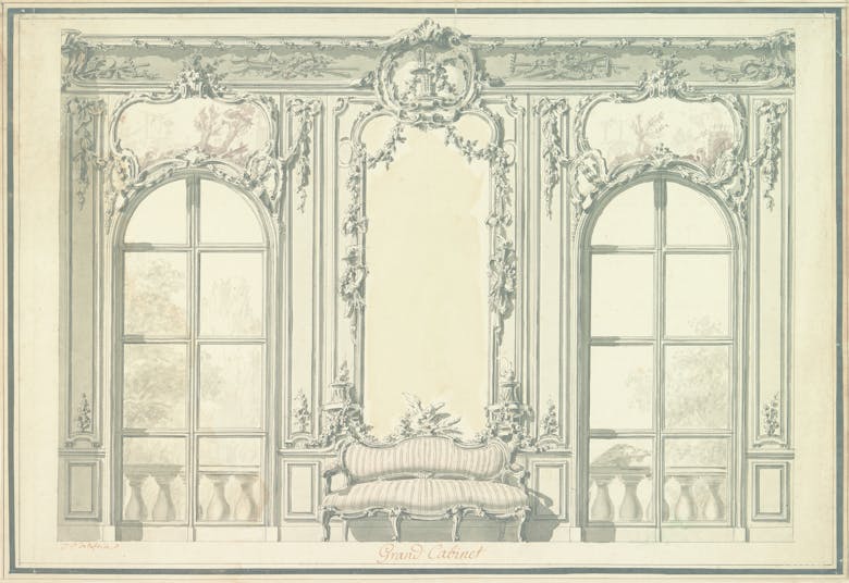 Jean Charles Delafosse, undated design for a 'grand cabinet'