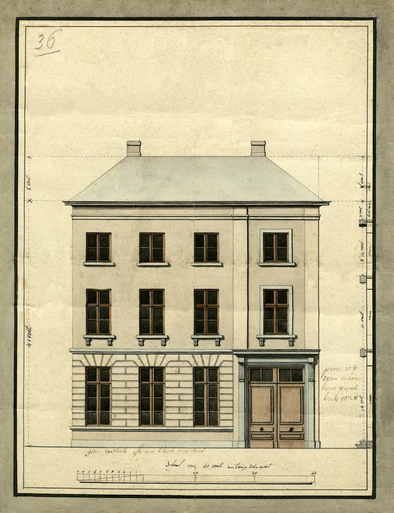 Anonymous design for a neoclassical house in Lier, 1808