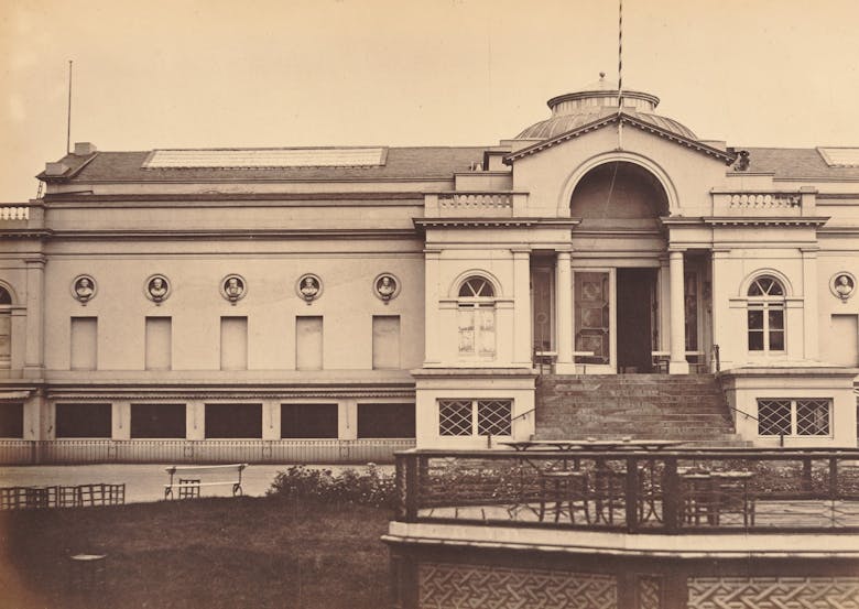 Auguste Lambeau en Auguste De Marbaix, een van de eerste gebouwen van de zoo, met museum en dierenverblijf, 1844 (Collectie Antwerpen)