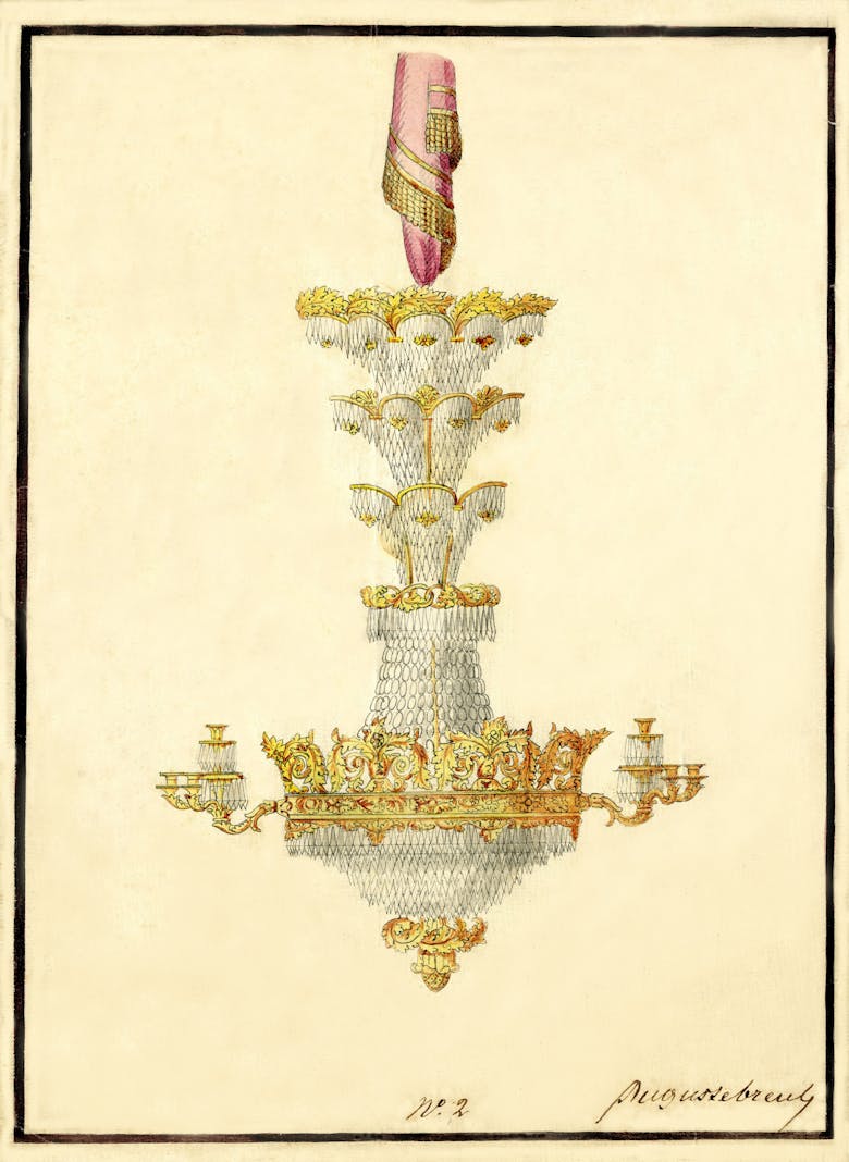 Auguste Breul, ontwerp voor een kroonluchter, midden 19de eeuw