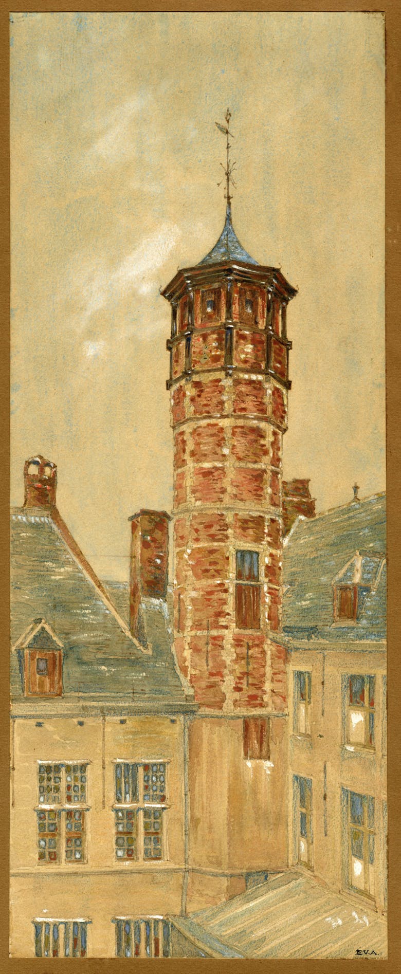Emiel Van Averbeke, ancien régime house tower in Antwerp, undated design