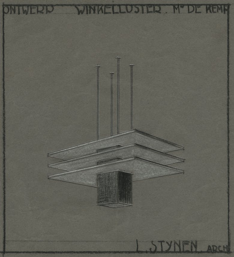 Léon Stynen, ontwerp voor een winkelluster, jaren 1930