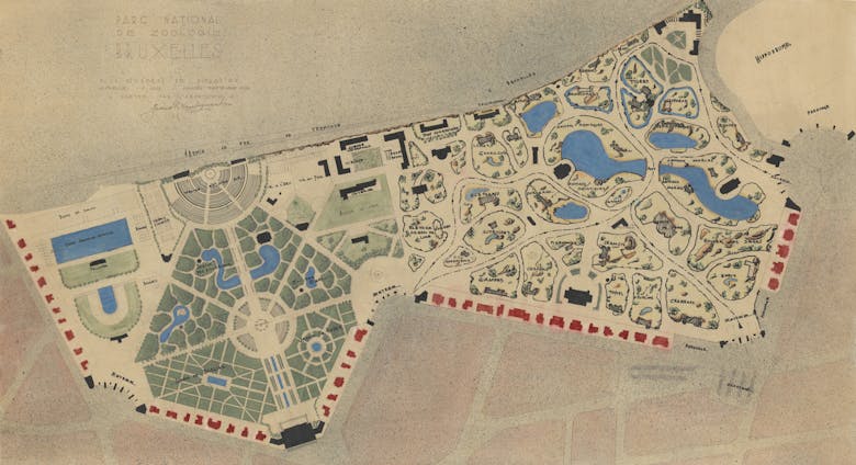 Jan Vanhoenacker, algemeen plan van aanleg Brusselse zoo, 1936