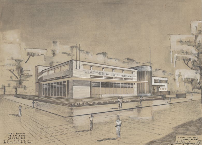 Jan Vanhoenacker, ontwerp brasserie Brusselse zoo, 1936