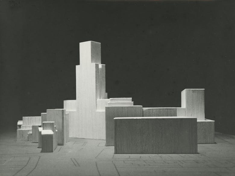 Léon Stynen en Paul De Meyer, maquette van het bestaande gebouw, circa 1968
