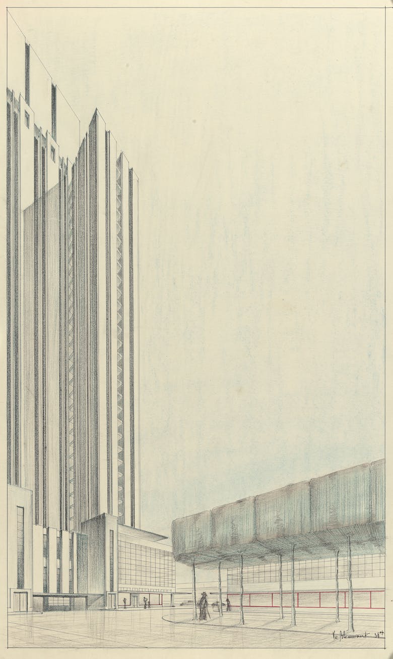 Victor Blommaert, academieontwerp Torengebouw, 1934