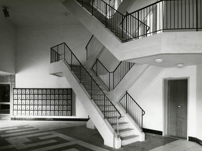 Renaat Braem, Victor Maeremans and Hendrik Maes, staircase social housing complex in the neighbourhood Kiel in Antwerp, c. 1957