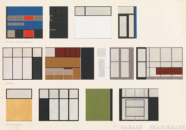 Walter Toubhans, color study garage Braeckmans in Duffel, c. 1964