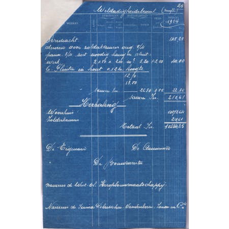 'Bestek tot heropbouw der hoeve 'Jules Muylle' te Zonnebeke' 06-01-1923 4/4 © Gemeentearchief Zonnebeke