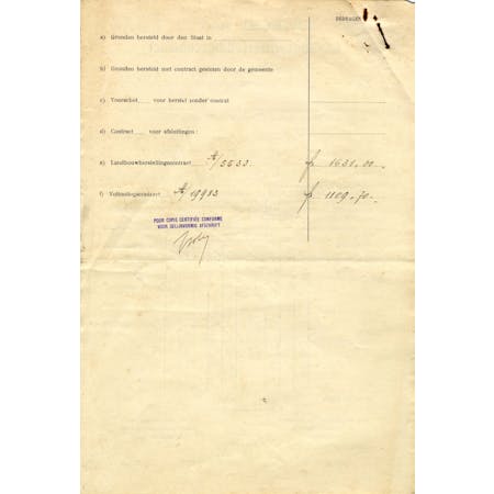 'Bijvoegsel aan het Landbouwherstellingscontract' 03-04-1925 2/2 © Gemeentearchief Heuvelland