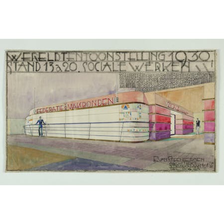 Eduard Van Steenbergen, ontwerp voor de stand Sociale Werken op de Antwerpse wereldtentoonstelling van 1930