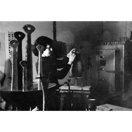 Lutgard De Meyer at work in her studio 1955 c Paul Ausloos