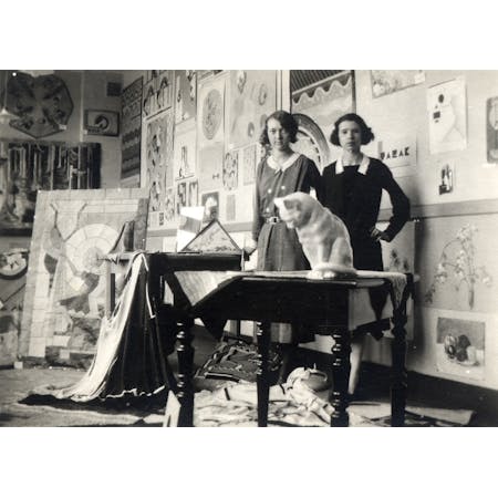 Martha Van Coppenolle in an atelier with a friend 1931 Collection City of Antwerp Letterenhuis