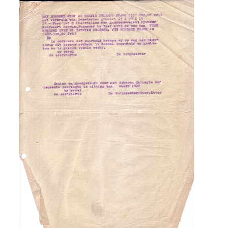 'Proces-verbaal van opening van aanbiedingsschriften' 02-03-1922 4/4 © Stadsarchief Ieper