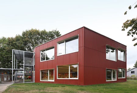 Basisschool voor Buitengewoon Onderwijs, Rumst, Bovenbouw Architectuur © Filip Dujardin