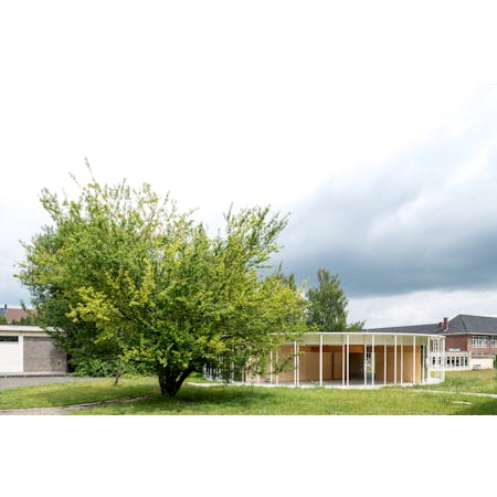 ZOOM architecten, Schoolpaviljoen, Denderleeuw © Dieter Van Caneghem