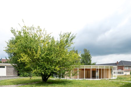 ZOOM architecten, Schoolpaviljoen, Denderleeuw © Dieter Van Caneghem