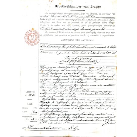 Verklaring van de hypotheekbewaarder 04-10-1924 1/2 © Stadsarchief Diksmuide