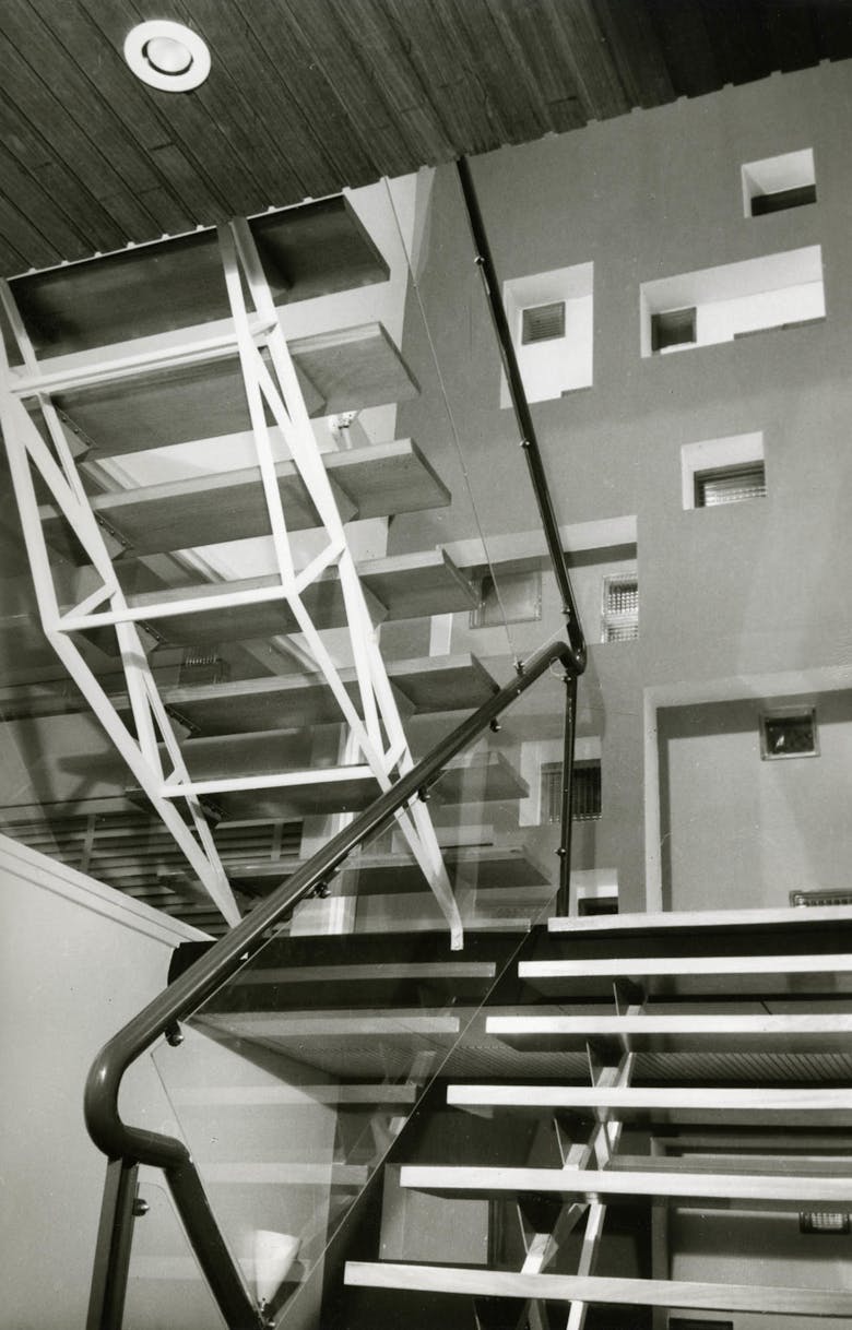 Roger Groothaert, stair house Timmermans in Antwerp (Wilrijk), 1957