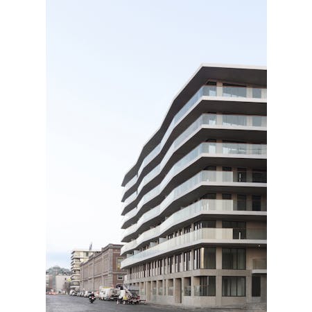 STYFHALS architecten i.s.m. Baumschlager Eberle Architekten, Nieuw Zuid Group Dwellings, Antwerp © Luca Beel